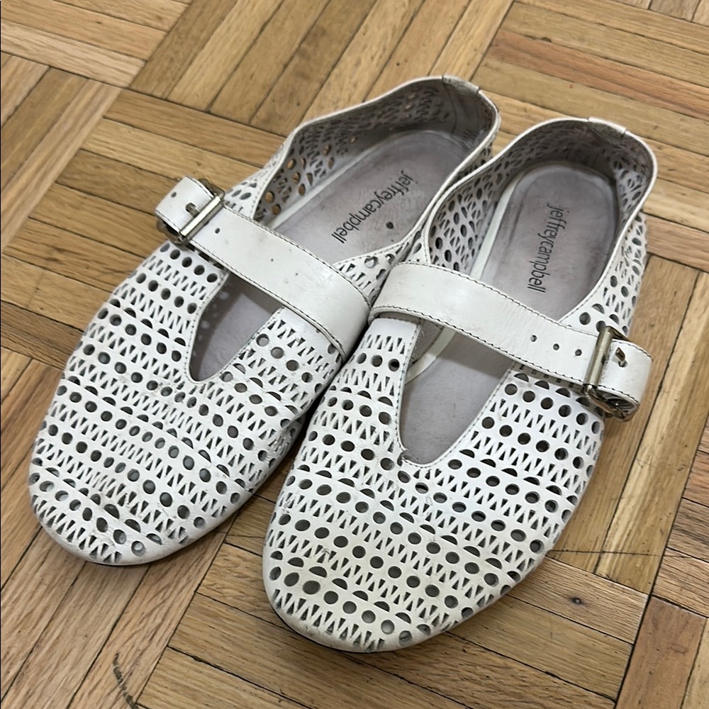 Jeffrey Campbell White Cutout Flats